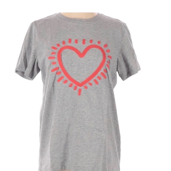Coach Tops - Keith Haring x Coach grey and orange embroidered t-shirt, XS